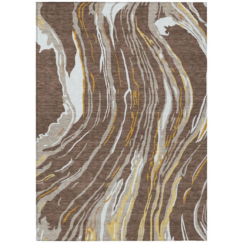 HomeRoots Abstract Transitional Rectangle Outdoor Rug
