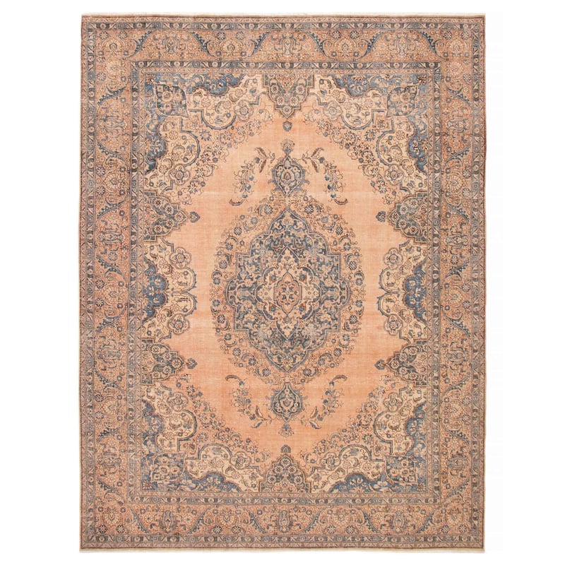 ECARPETGALLERY Hand-knotted Antalya Vintage Tan Wool Rug - 9'7 x 12'6 - Tan - 9'7 x 12'6