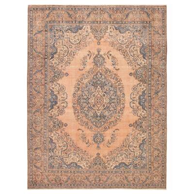 ECARPETGALLERY Hand-knotted Antalya Vintage Tan Wool Rug - 9'7 x 12'6