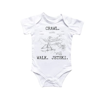 Jet Ski Patent - Baby Boy Girl Clothes Infant Bodysuit Funny Cute Newborn