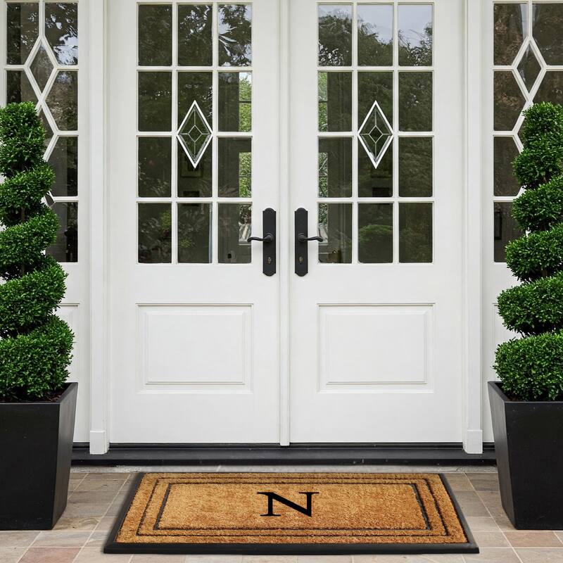 A1HC Natural Coir & Rubber Door Mat, Heavy Duty, Dirt Trapping, Long-Lasting Entrance Doormats,Thick & Durable Outdoor Entry Mat
