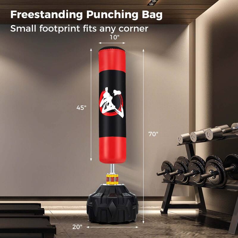 Costway 70" Freestanding Punching Bag with Fillable Base 12 Suction - See Details