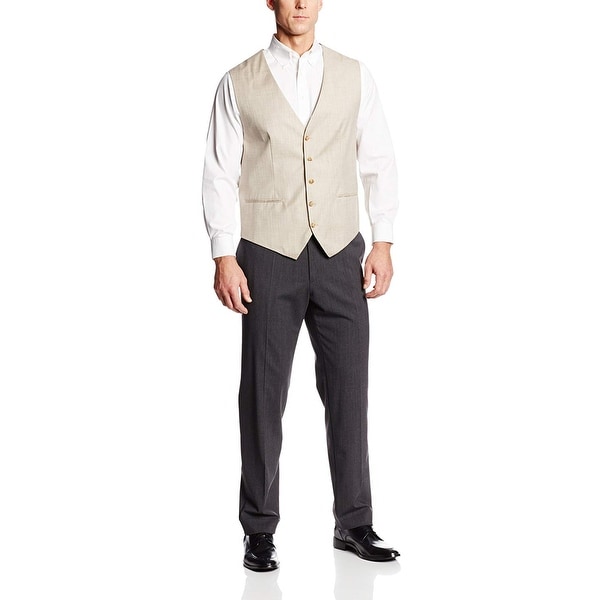 Perry Ellis Mens Big and Tall Linen Suit Vest