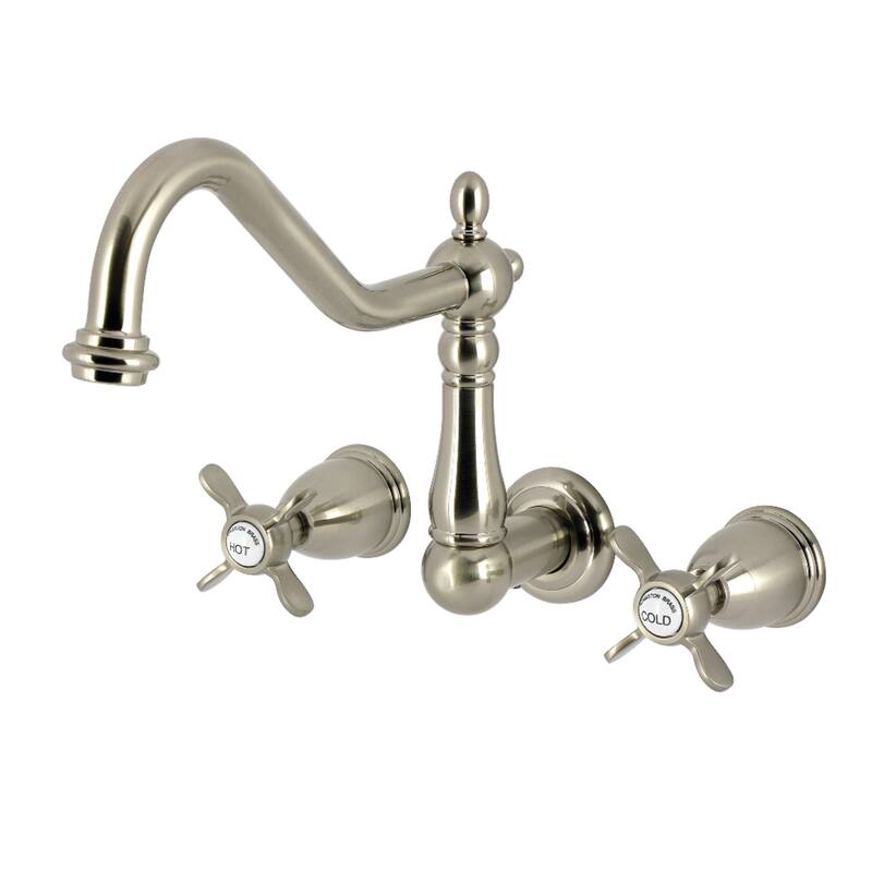 Kingston Brass Essex Two-Handle Wall Mount Roman Tub Faucet - Brushed Nickel