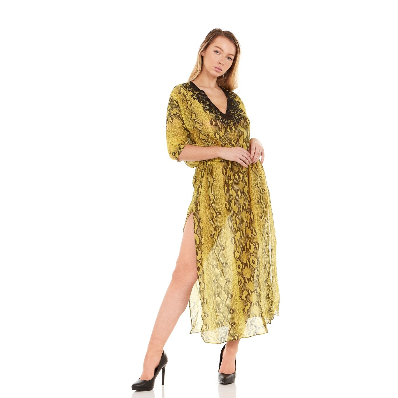 snake print beach cover up