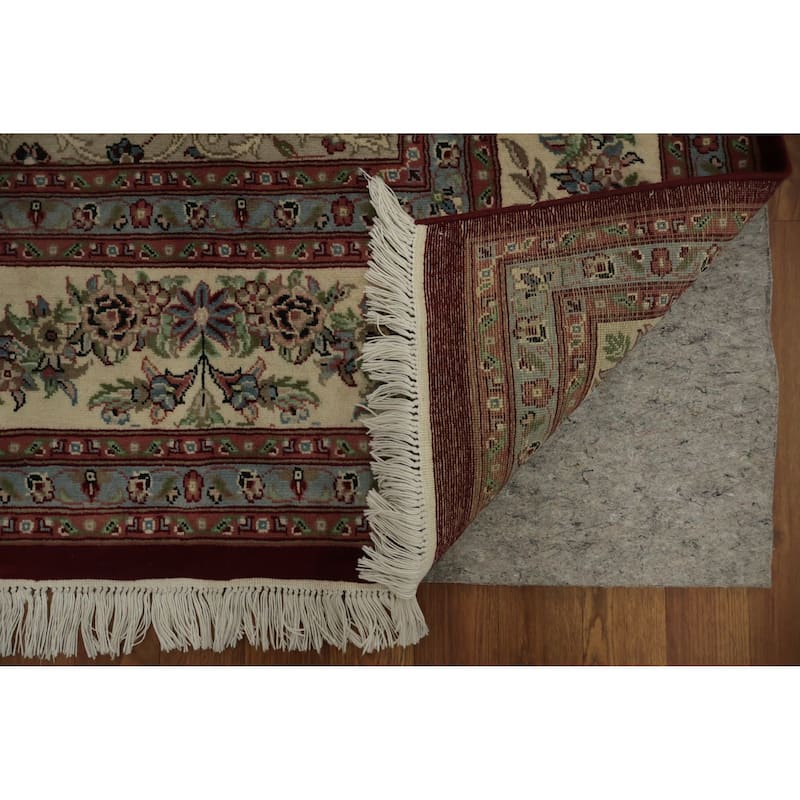 Hand Knotted Oriental 100% Wool Carpet Traditional Floral Red Aubusson Area Rug - 10' 3'' X 8' 0''