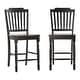 preview thumbnail 11 of 10, Brunico Two-Tone Counter Height Chairs (Set of 2) Antique Black Slat Back