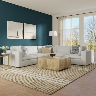 WYNDENHALL Marlee Corner Sectional Modular Sofa in Velvety Chenille Performance Fabric