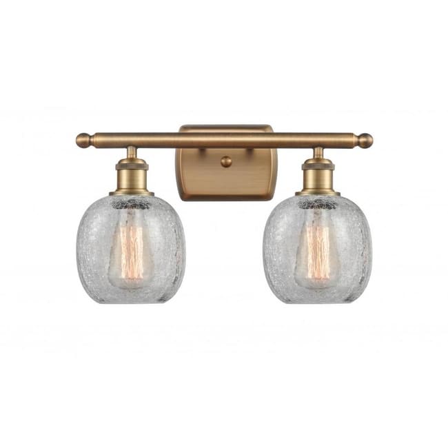 Innovations Lighting Belfast 2 Light 16" Wide Bathroom Vanity Light - Brushed Brass / Clear Crackle