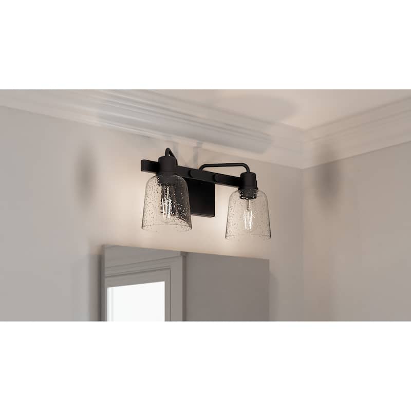 Lydia 2-Light Matte Black Vanity Light