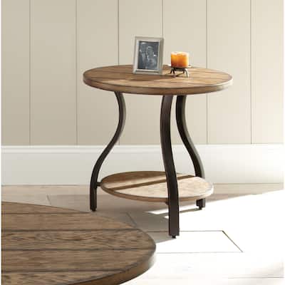 Steve Silver Buffalo Horn Wood and Metal Side Table