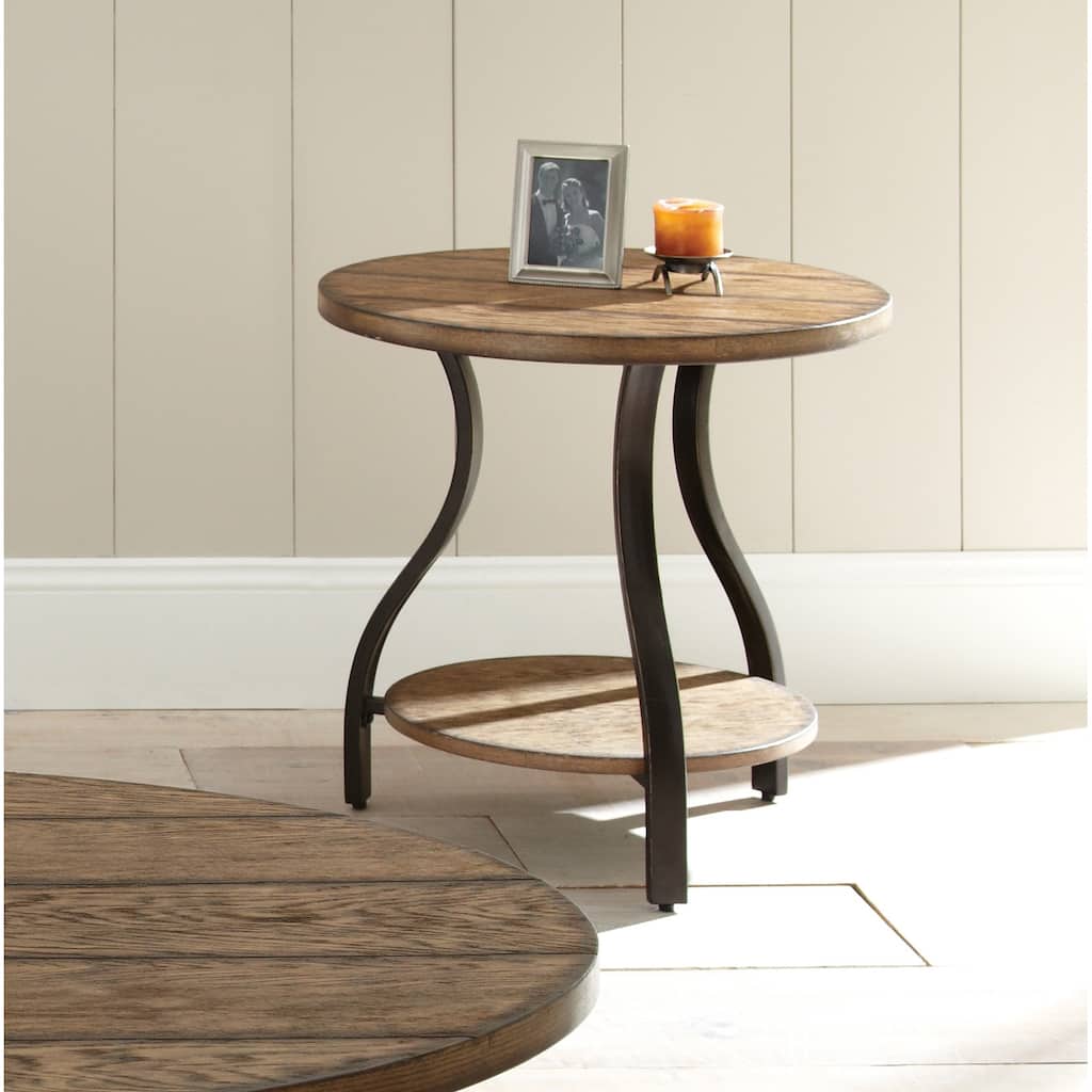 Steve Silver Buffalo Horn Wood and Metal Side Table