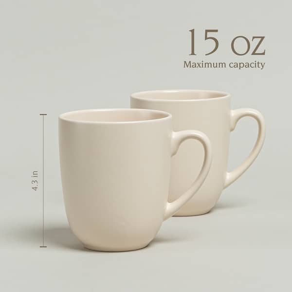 over&back Coupe 15oz Semi-Matte Stoneware Mugs, Set of 4 - Bed Bath &  Beyond - 42748858