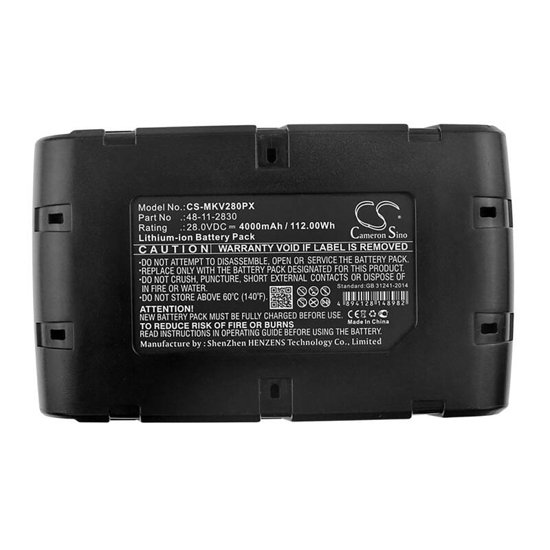 Battery for Milwaukee M28 28V V28 Wurth 48-11-2830 M28B MC 28 MC28 V 4000mAh - Black