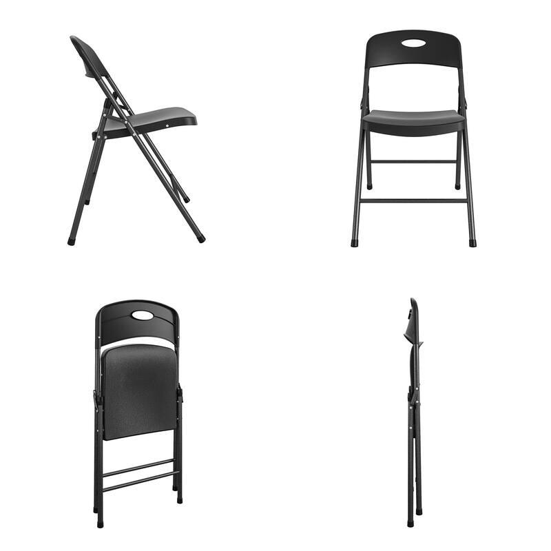COSCO Solid Resin Plastic Indoor/Outdoor Plastic Folding Chair, 4-Pack