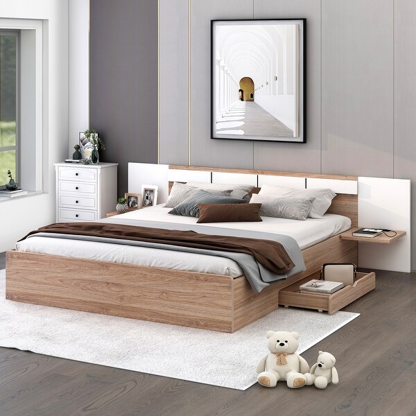 Queen Size Platform Bed with Headboard and Drawers On Sale Bed Bath Beyond 40388288