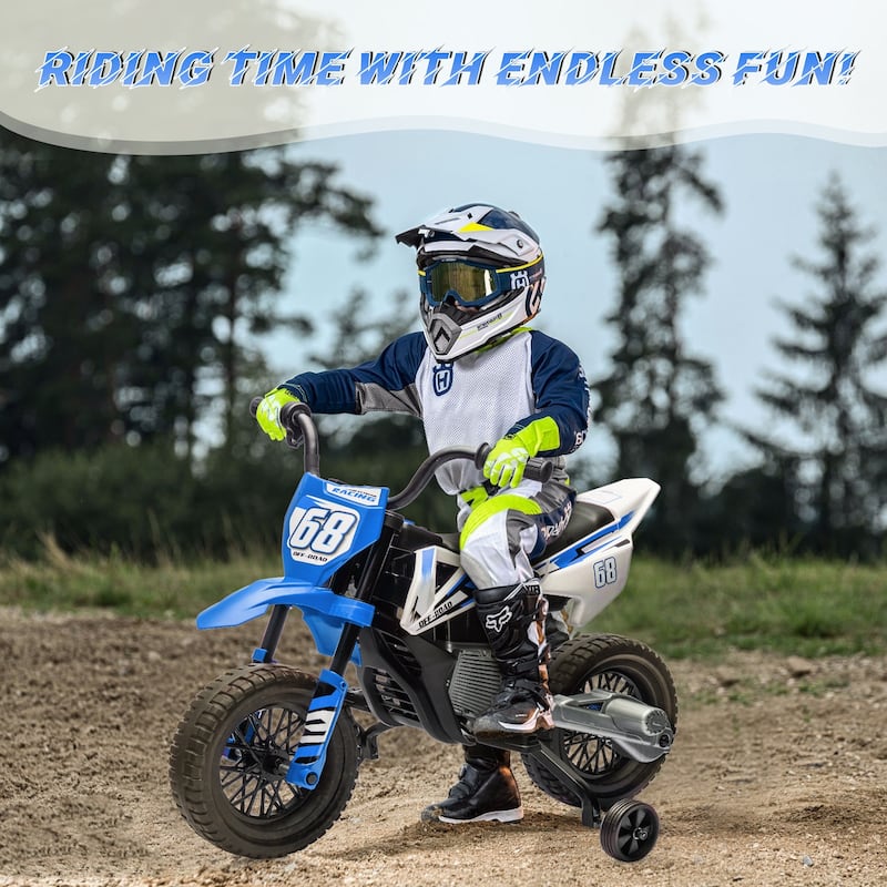 12V Kids Electric Motorcycle Dirt Bike, Battery-Powered Ride on Motorbike for Kids Best Gift
