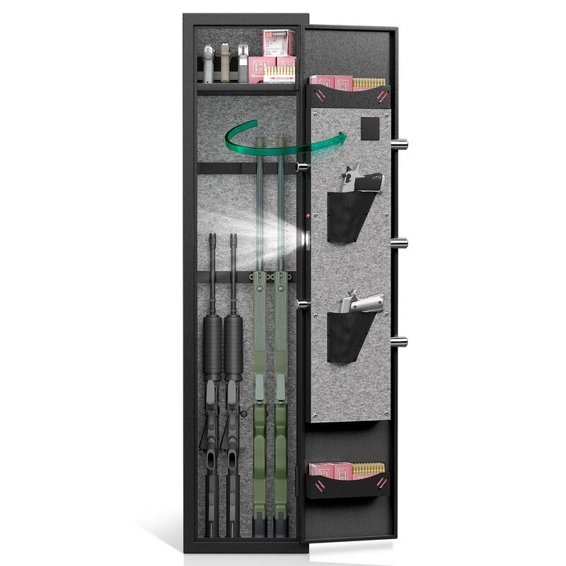 3-4 Gun Safe for Rifles and Pistols,Quick Access Password Gun Safe, Security Metal Rifle Safe Locker with Removable Shelf