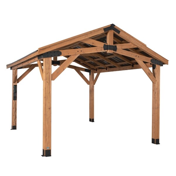 Backyard Discovery Norwood 14x12' Cedar Wood Gazebo with Steel