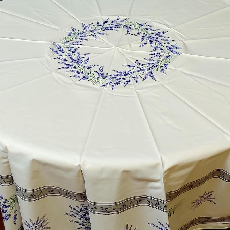 Wipeable Spill Resistant Provencal Cotton Cannes Collection Tablecloth