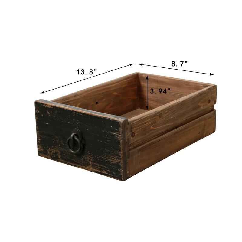 Capri 7 Drawers Sideboard Distressed Black 60x17x35H