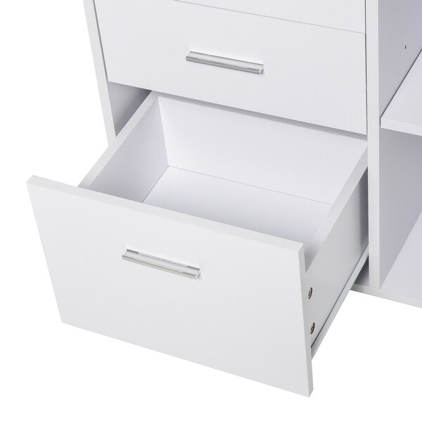HOMCOM Indoor Office Filing Cabinet with 3 Storage Drawers Open