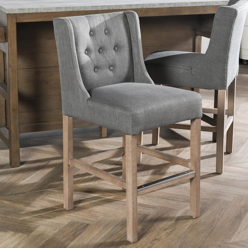 The Gray Barn Flying Hawk Tufted Upholstered 24-inch Counter Stool
