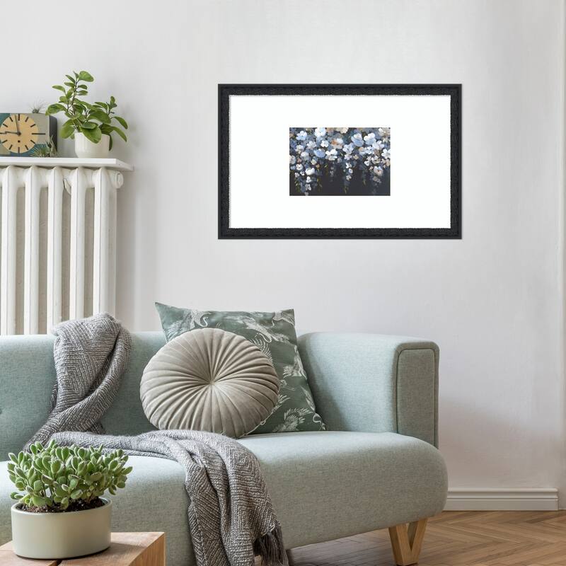 Hanging Blossoms in Tranquil Night by Hannah Dawson Wood Framed Wall Art Print