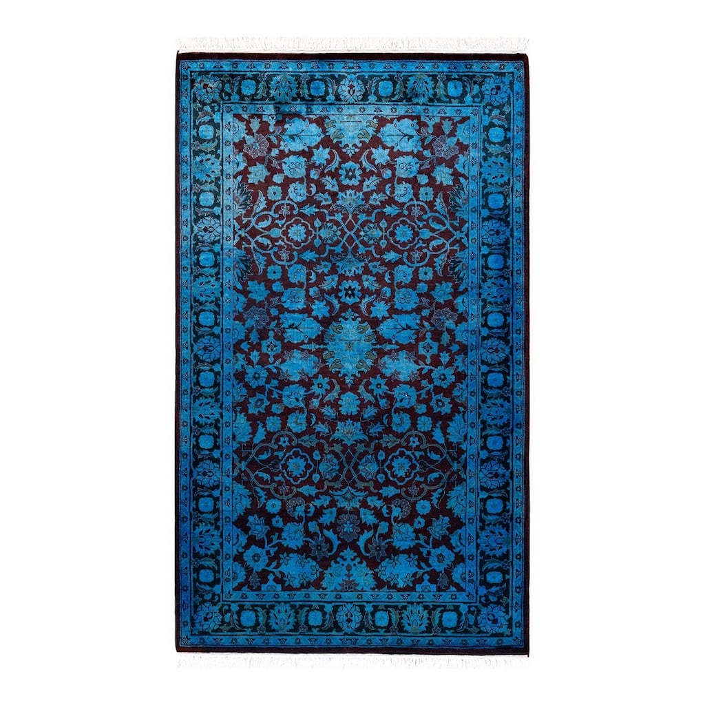 Overton Hand Knotted Wool Vintage Inspired Modern Contemporary Overdyed Red Area Rug - 3' 1" x 5' 2"