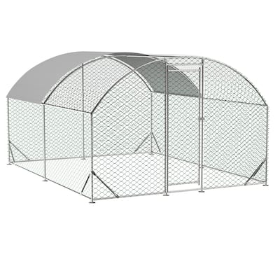 GDFStudio - Nathaniel Dome-Shaped Walk-In Metal Chicken Coop with Waterproof and Anti-UV Roof - 9.84' x 13.12' x 6.56'