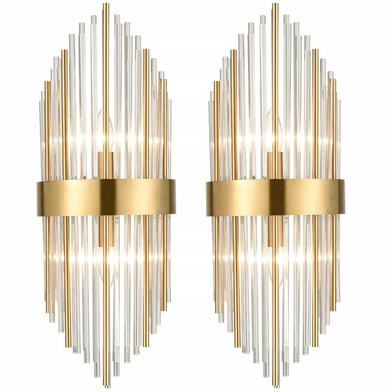 Peruggia Modern Flute Shape Glass Wall Sconces 2-Pack Wall Sconce Lighting