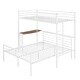 preview thumbnail 5 of 18, Elegant Design Twin over Full Metal Bunk Bed with Desk, Ladder & Slats