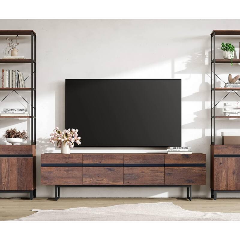 WAMPAT Modern TV Stand for up to 75 inch TV - Brown