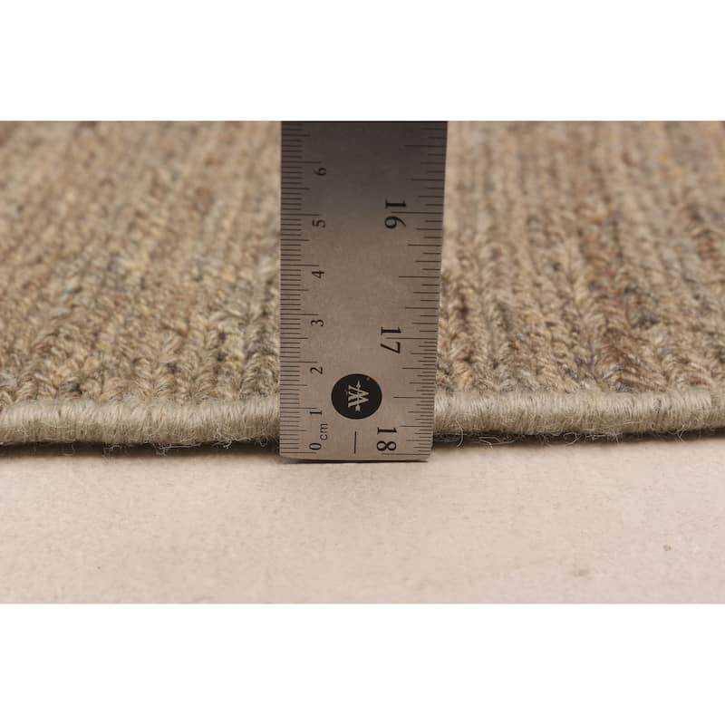 ECARPETGALLERY Flat-Weave Natural Khaki Wool Kilim - 7'10 x 9'10