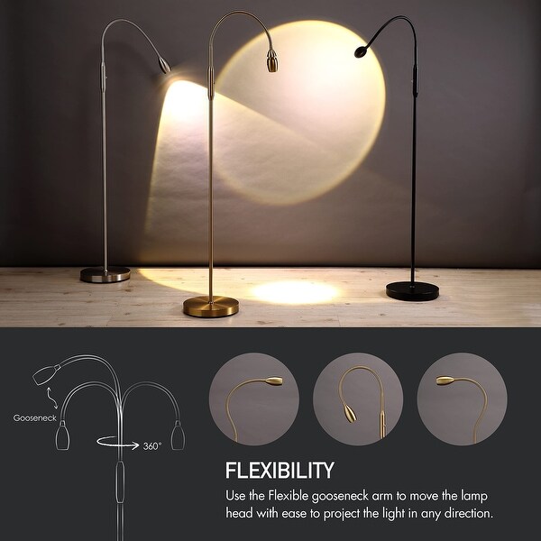 Adjustable LED Beam Floor Lamp Dimmable and Zoomable Spotlight Flexible Gooseneck Reading Crafting Standing Lamp Bed Bath Beyond 41471750