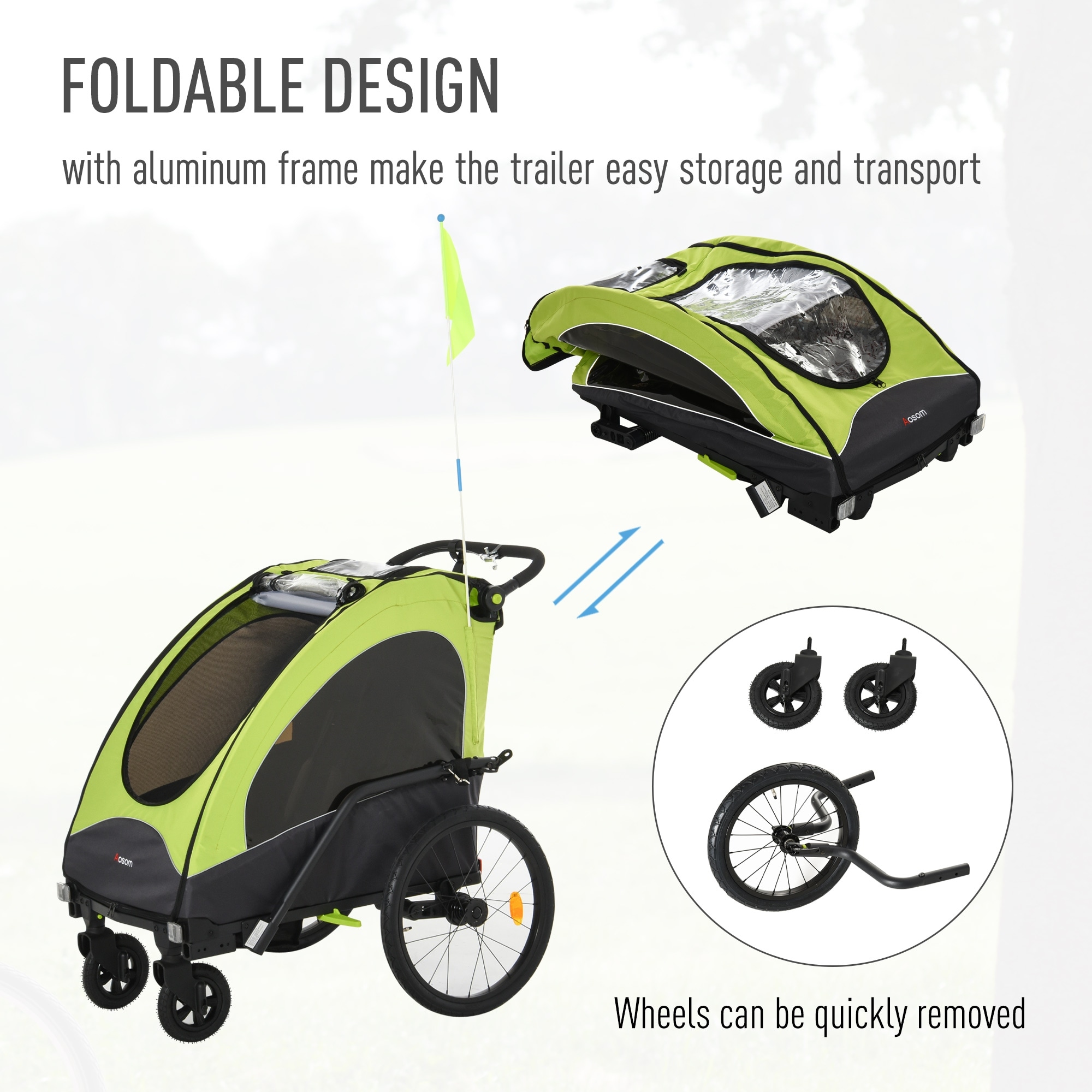 Foldable child bike best sale trailer