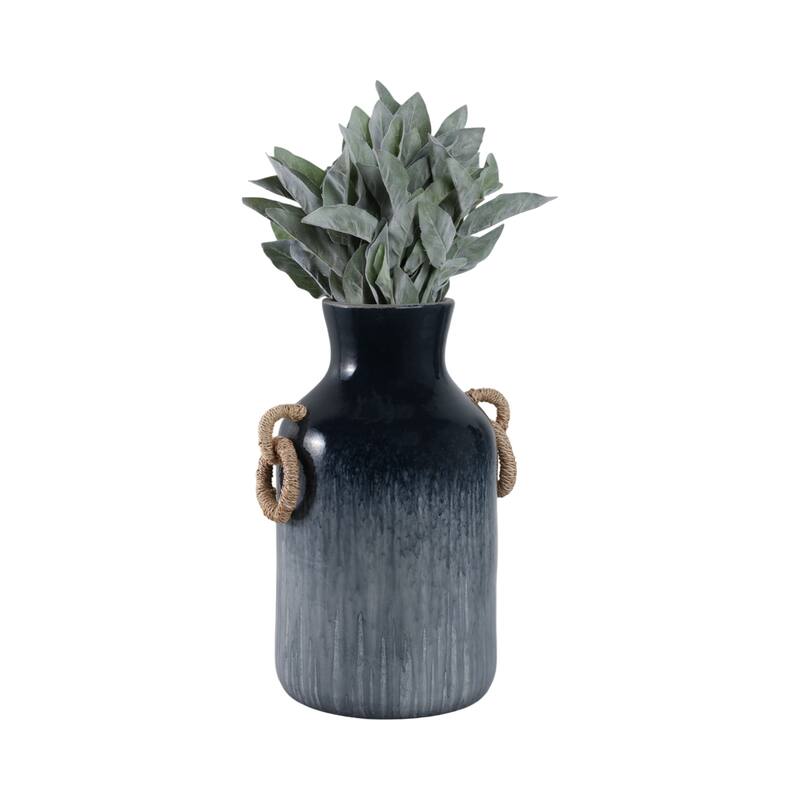 Pottery Jute Decorative Vase Rustic Wrapped Handles Clay Design