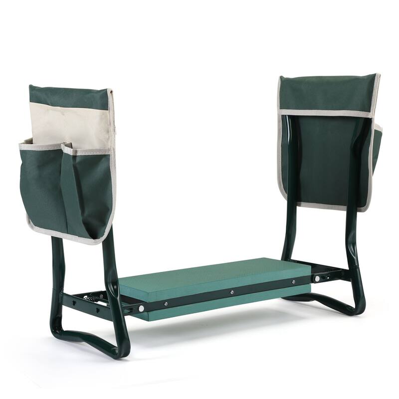 Outdoor 2-in-1 Garden Stool and Kneeler with Tool Bags