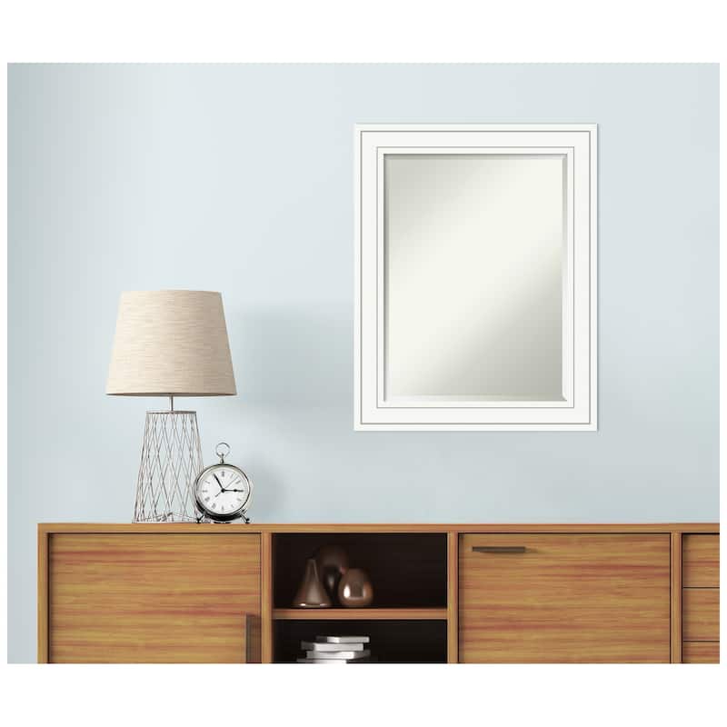 Beveled Wood Wall Mirror - Craftsman White Frame