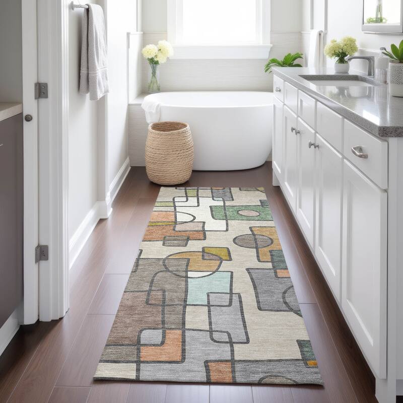 Machine Washable Indoor/ Outdoor Contemporary Prenner Chantille Rug