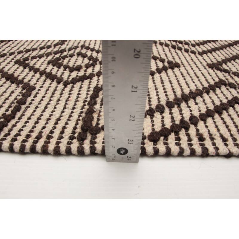 ECARPETGALLERY Braid weave Sienna Brown Wool Rug - 5'1 x 7'11