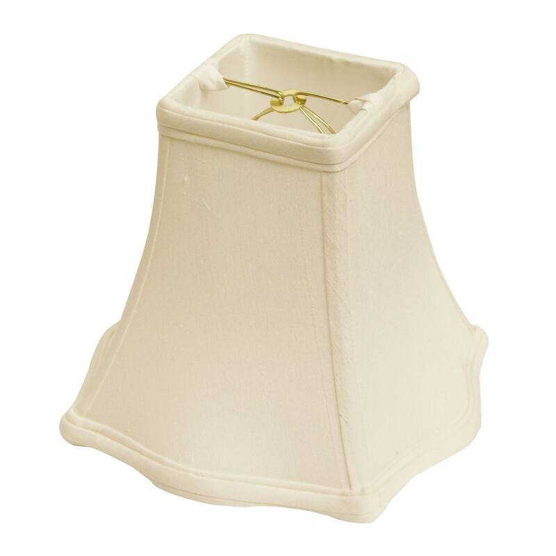Southwestern Lampshade - Slant Square Softback Shade, White Fabric Lamp Shade with Clip, Elegant Home Decor - 6.75