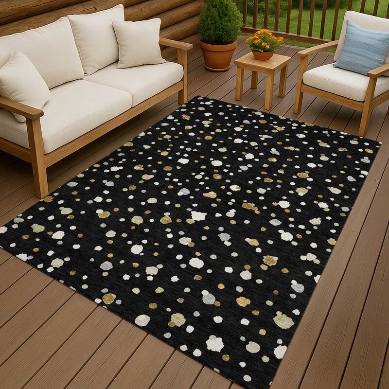 Machine Washable Indoor/ Outdoor Contemporary Sheinelle Chantille Rug