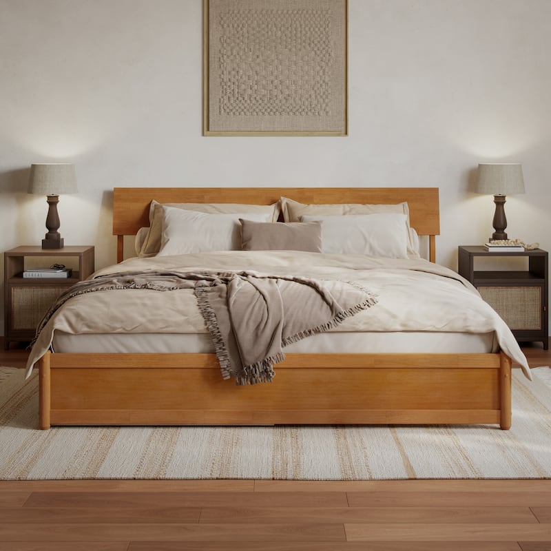 Norla Wood Platform Bed with Trundle