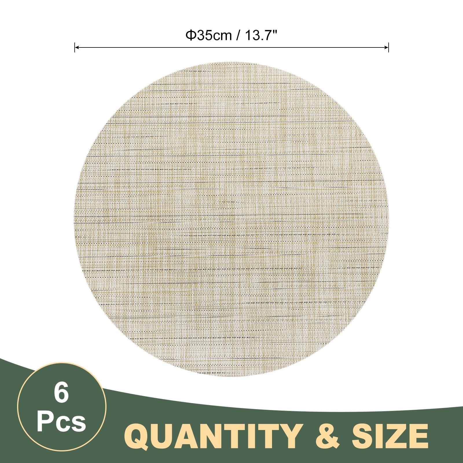6 Pcs Placemats, Table Mats, Bamboo Texture Surface