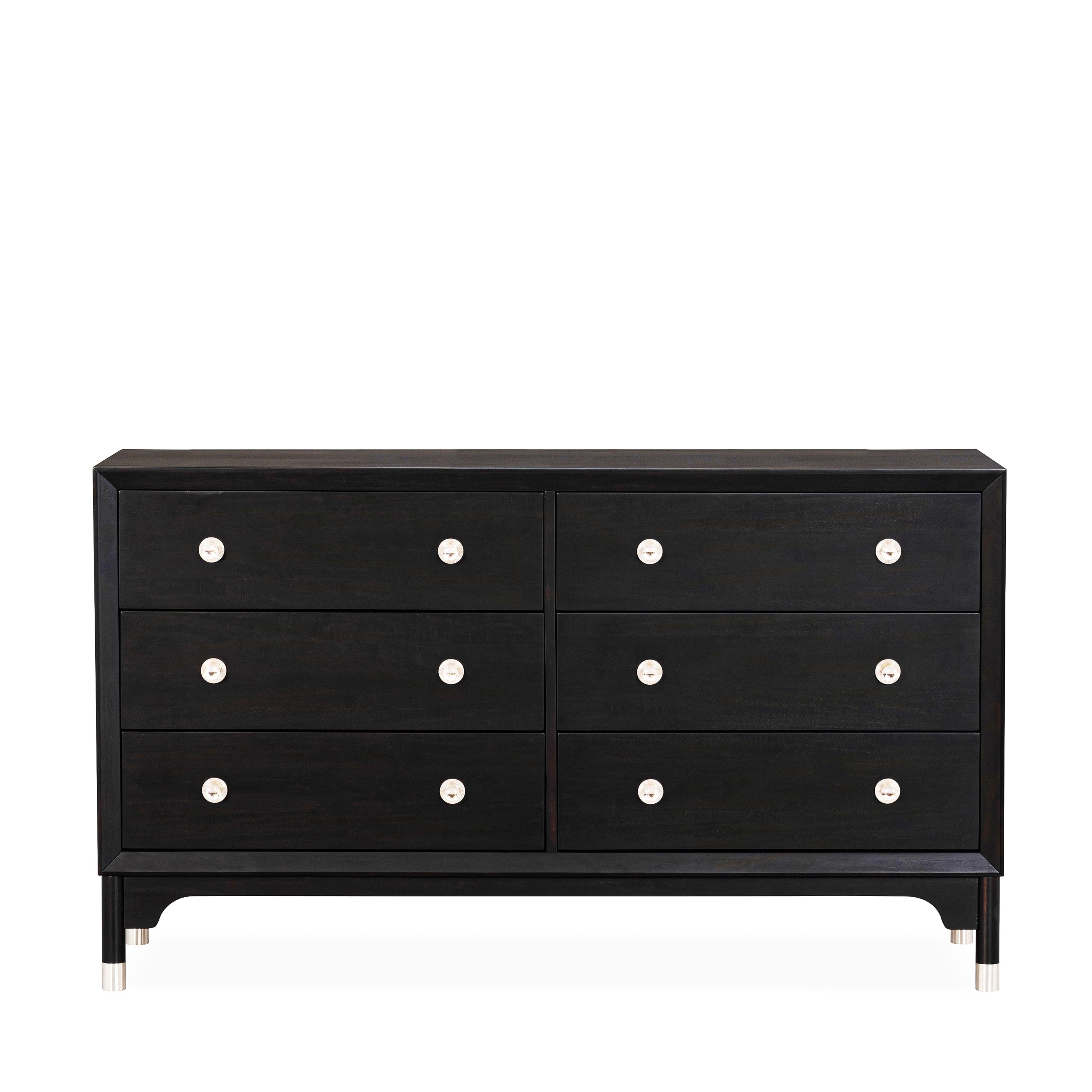 Furniture of America Forma Mid-Century Modern Black Solid Wood 6-Drawer Dresser