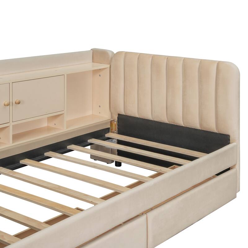 Versatile Twin Size Upholstered Daybed with Built-In Desk and Storage Function by Harper&Bright Designs