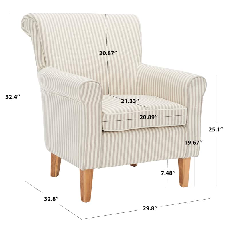 SAFAVIEH Gramercy Red/Ivory Floral Club Chair - 30" W x 33" D x 35" H