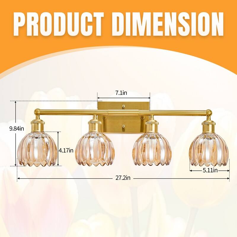 Modern Vintage Bathroom Vanity Light - Patterned Glass Shade E26 Bulb Base