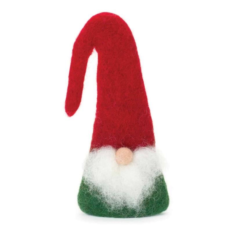 Gnome Christmas Wine Bottle Toppers - 7" - Red and Green - Set of 6